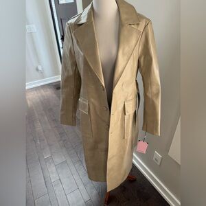 Avec Les Filles Women's Belted Faux Leather Coat